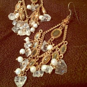 Chandelier earrings.